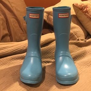 Matte Blue Short Hunter Boots
